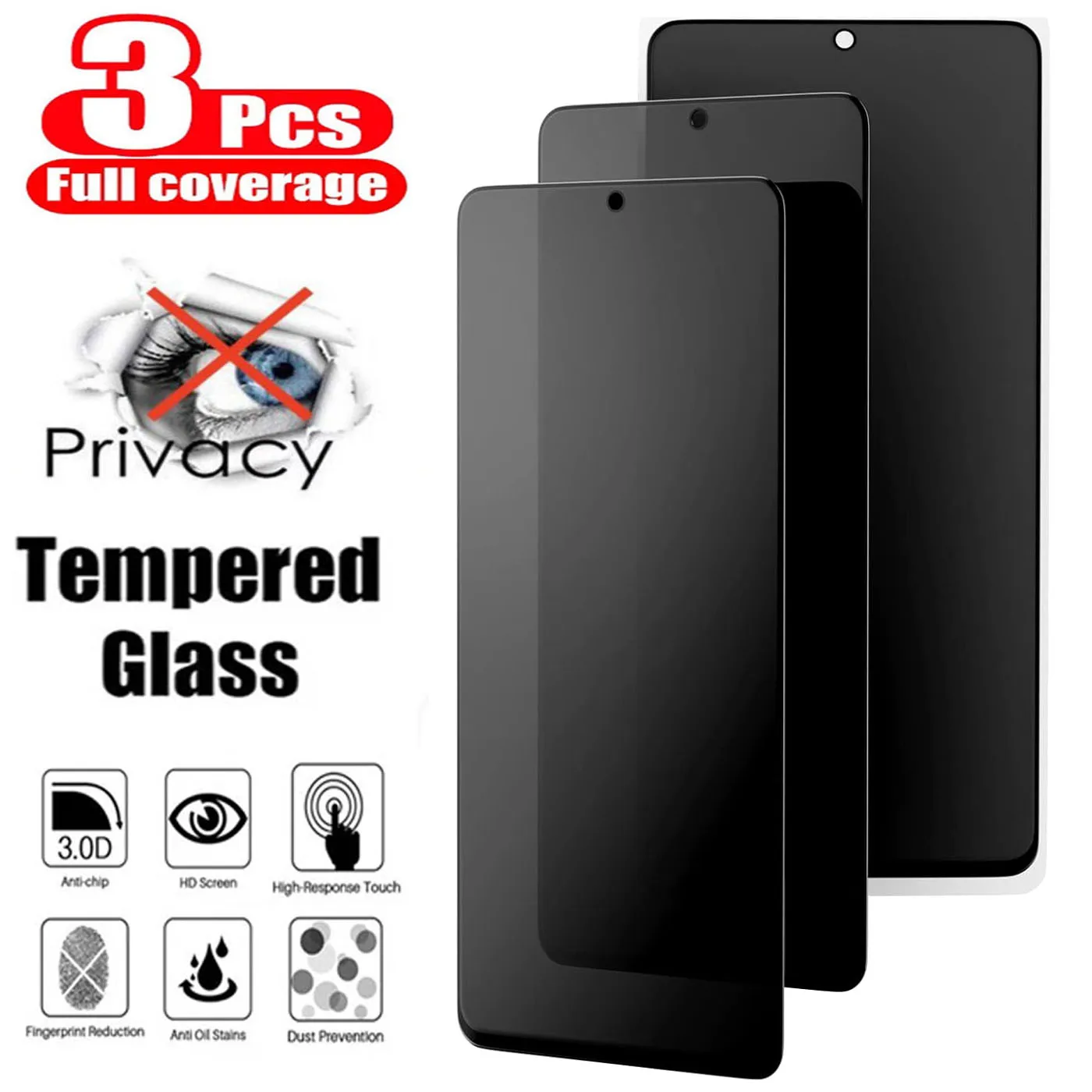 

3Pcs Anti-Spy Tempered Glass For Samsung Galaxy A54 A34 A24 A14 A74 A53 A52 A05 A05S A73 5G S21FE S20FE Privacy Screen Protector