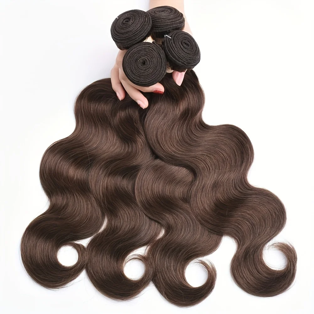 

Chestnut Brown Human Hair Bundles Brazilian Body Wave Brown Hair Bundles #4 Body Wave Bundles