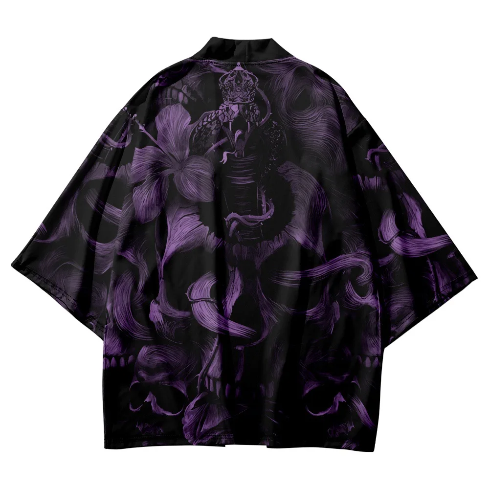 Robe Japanese Samurai Black Skull Print Kimono Men Women Cardigan Cosplay Summer Yukata Vintage Haori Clothing
Robe Japanese Samurai Black Skull Print Kimono Men Women Cardigan Cosplay Summer Yukata Vintage Haori Clothing