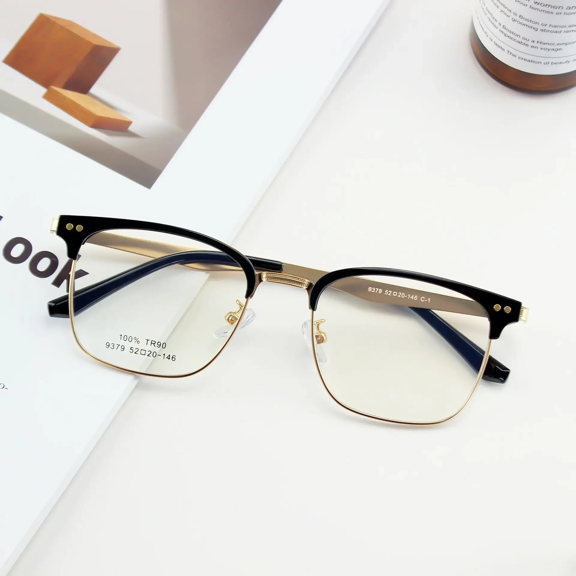 

52mm Men's Optics Glasses TR90 Eyebrow Frame Myopia Eyeglasses Clear Lenses Prescription Fashion Men Eyewear