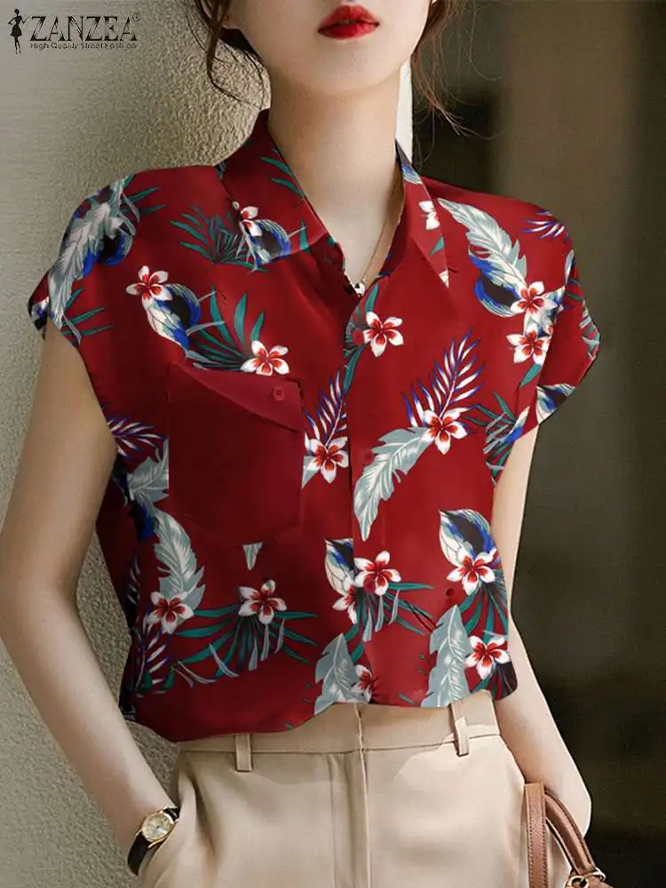 Women Blouse ZANZEA 2023 Summer Vintage Short Sleeve Shirt Bohemian Fashion Floral Print Casual Pocket Buttons Lapel Collar Tops
Women Blouse ZANZEA 2023 Summer Vintage Short Sleeve Shirt Bohemian Fashion Floral Print Casual Pocket Buttons Lapel Collar Tops