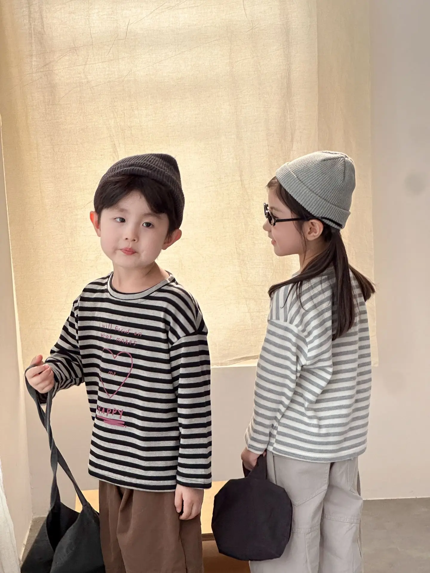 2025 Autumn New Children Long Sleeve T Shirts Cotton Girls Loose Striped Bottoming Shirt Boys Versatile Casual Tops Kids Clothes 21 Se5e5e09b452140628b970049ae2b2fa4V