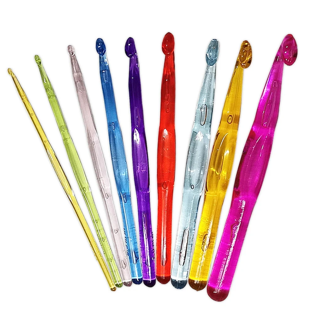 9Pcs Crochet Hook Set Colourful Crochet Hooks 3-12 mm Hook Head for Beginners Ergonomic Plastic Knitting Needles Set 9Pcs Crochet Hook Set Colourful Crochet Hooks 3-12 mm Hook Head for Beginners Ergonomic Plastic Knitting Needles Set