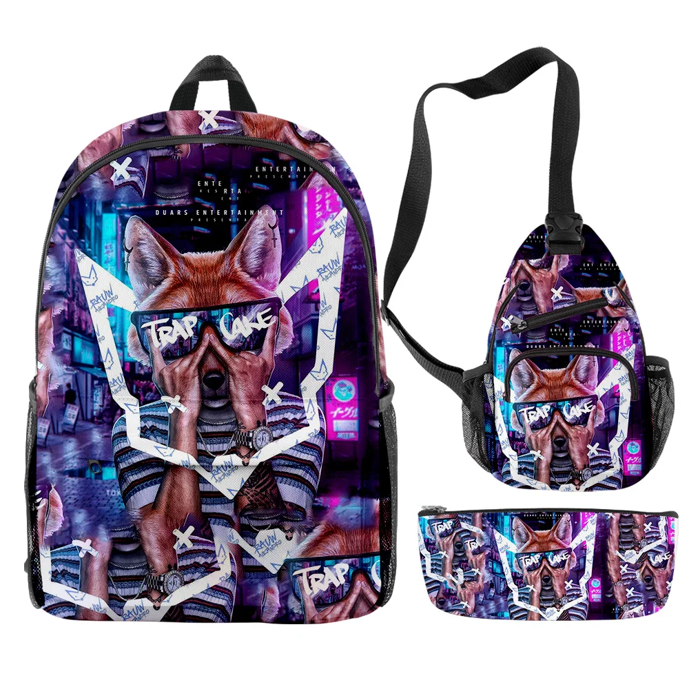 

Hip Hop Popular Funny Rauw Alejandro Singer 3D Print 3pcs/Set pupil School Bags Travel Laptop Backpack Chest Bag Pencil Case