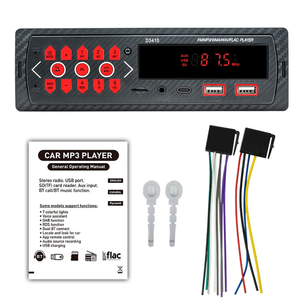 Car Stereo Radio V5.0 Wireless Connection Hands-free Calling Vehicle MP3 Player Support USB Drive AUX Card Multiple Playback
Car Stereo Radio V5.0 Wireless Connection Hands-free Calling Vehicle MP3 Player Support USB Drive AUX Card Multiple Playback