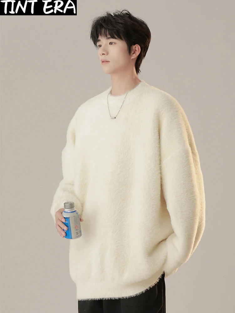 Mohair Sweaters Men Korean Thicken Warm Knitting Autumn Winter Loose Casual Long Sleeve Pullovers Fleece Streetwear
Mohair Sweaters Men Korean Thicken Warm Knitting Autumn Winter Loose Casual Long Sleeve Pullovers Fleece Streetwear
