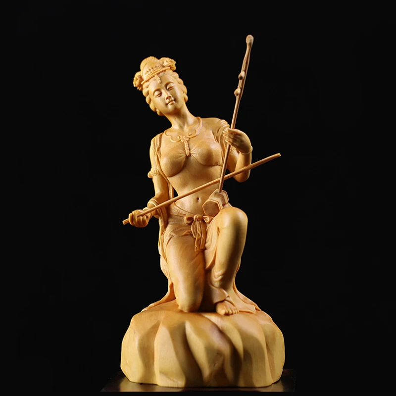 

Orient Classical Chinese Fiddle Erhu Beauty Women Statue Home Decor Wood Craft Statue Statues For Decoration