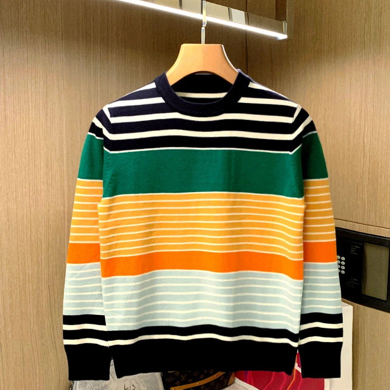 2023 Spring Autumn Winter Fashion Man O-neck Casual Men's Loose Cool Pullover Knitted Sweater Soft Striped Tops Knitwear E25
2023 Spring Autumn Winter Fashion Man O-neck Casual Men's Loose Cool Pullover Knitted Sweater Soft Striped Tops Knitwear E25