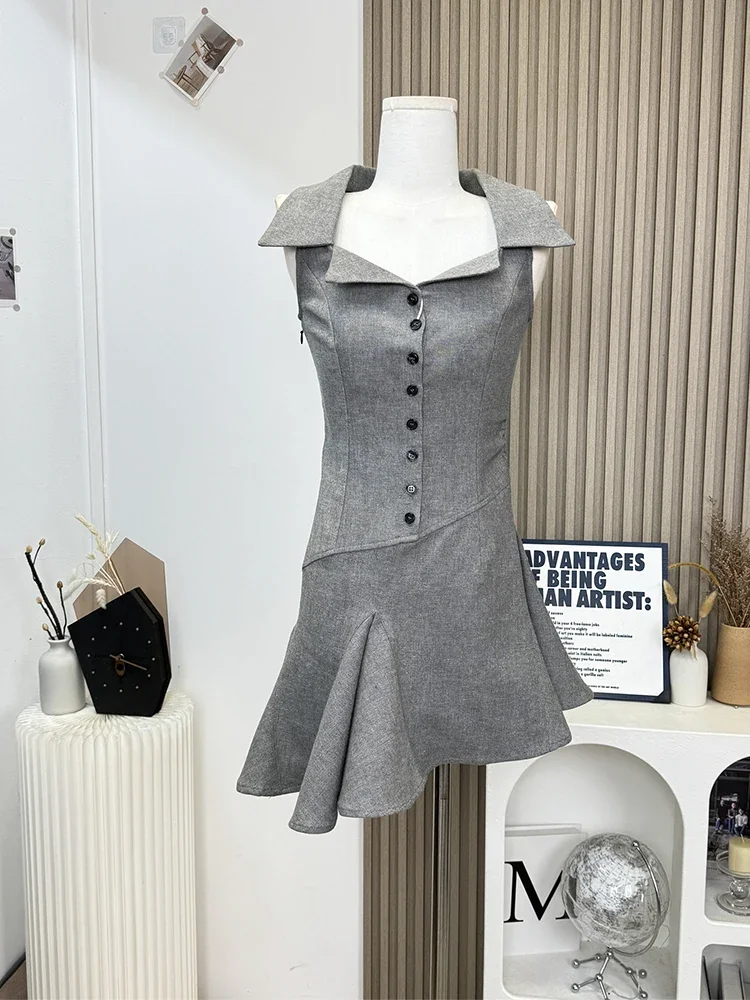 Summer Old Money Korean Sleeveless Mini Dress Women Irregular Design Frock Party 2000s Aesthetic One-Piece French Evening Chic
Summer Old Money Korean Sleeveless Mini Dress Women Irregular Design Frock Party 2000s Aesthetic One-Piece French Evening Chic