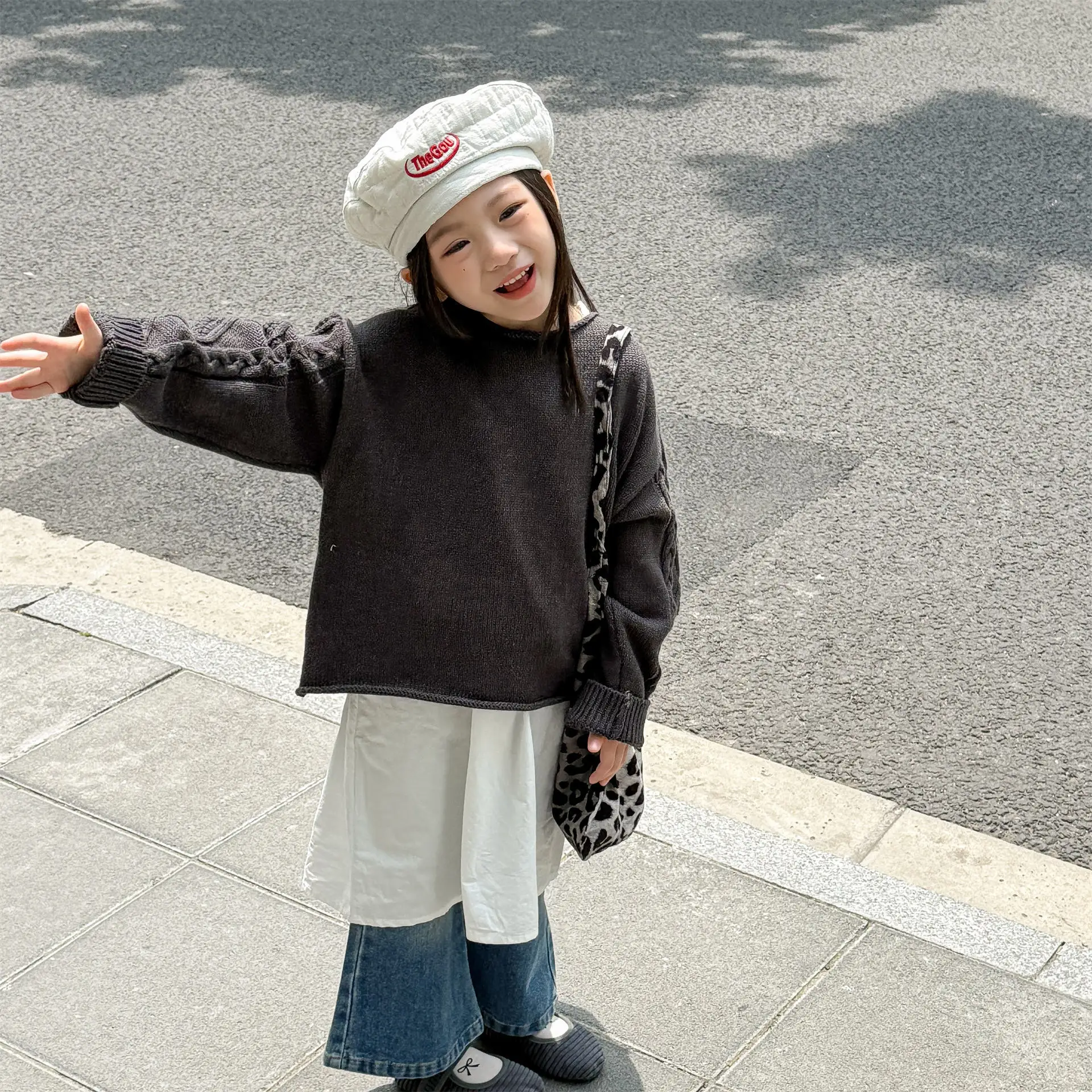 2025 Autumn New Children Long Sleeve Knit Sweater Solid Baby Pullover Girls Loose Sweater Kids Knitted Tops Toddler Clothes 16 Se5ede2d611e64eeb895756dba9aafcc6u