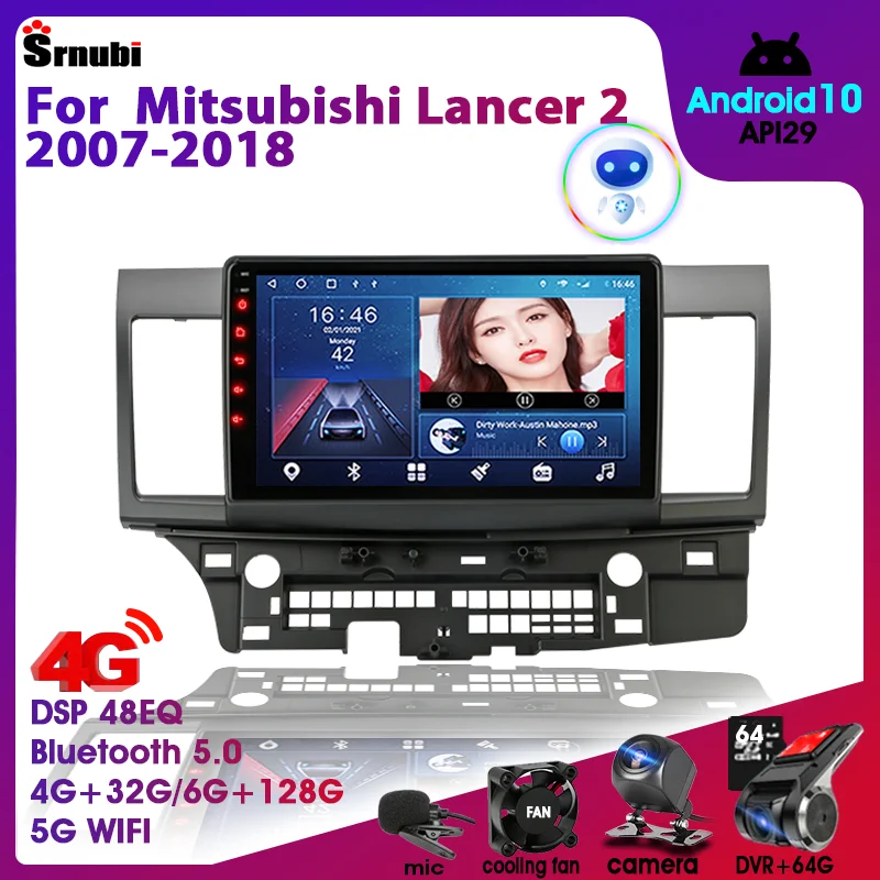 Автомагнитола на Android для Mitsubishi Lancer 2 10 CY 2007-2017 мультимедийный видеоплеер 2din