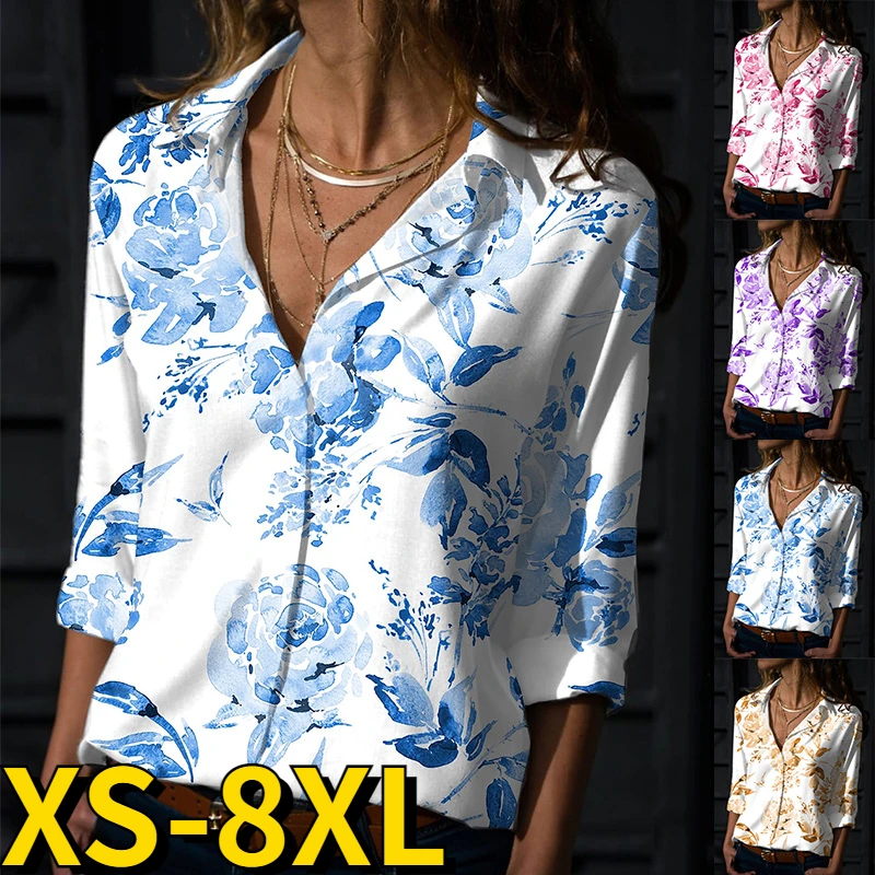 2022 New Autumn Winter Women's Floral Print Shirt Sexy V-neck Loose Tops Button Long Sleeve Everyday Street Floral Print Blouses
2022 New Autumn Winter Women's Floral Print Shirt Sexy V-neck Loose Tops Button Long Sleeve Everyday Street Floral Print Blouses
