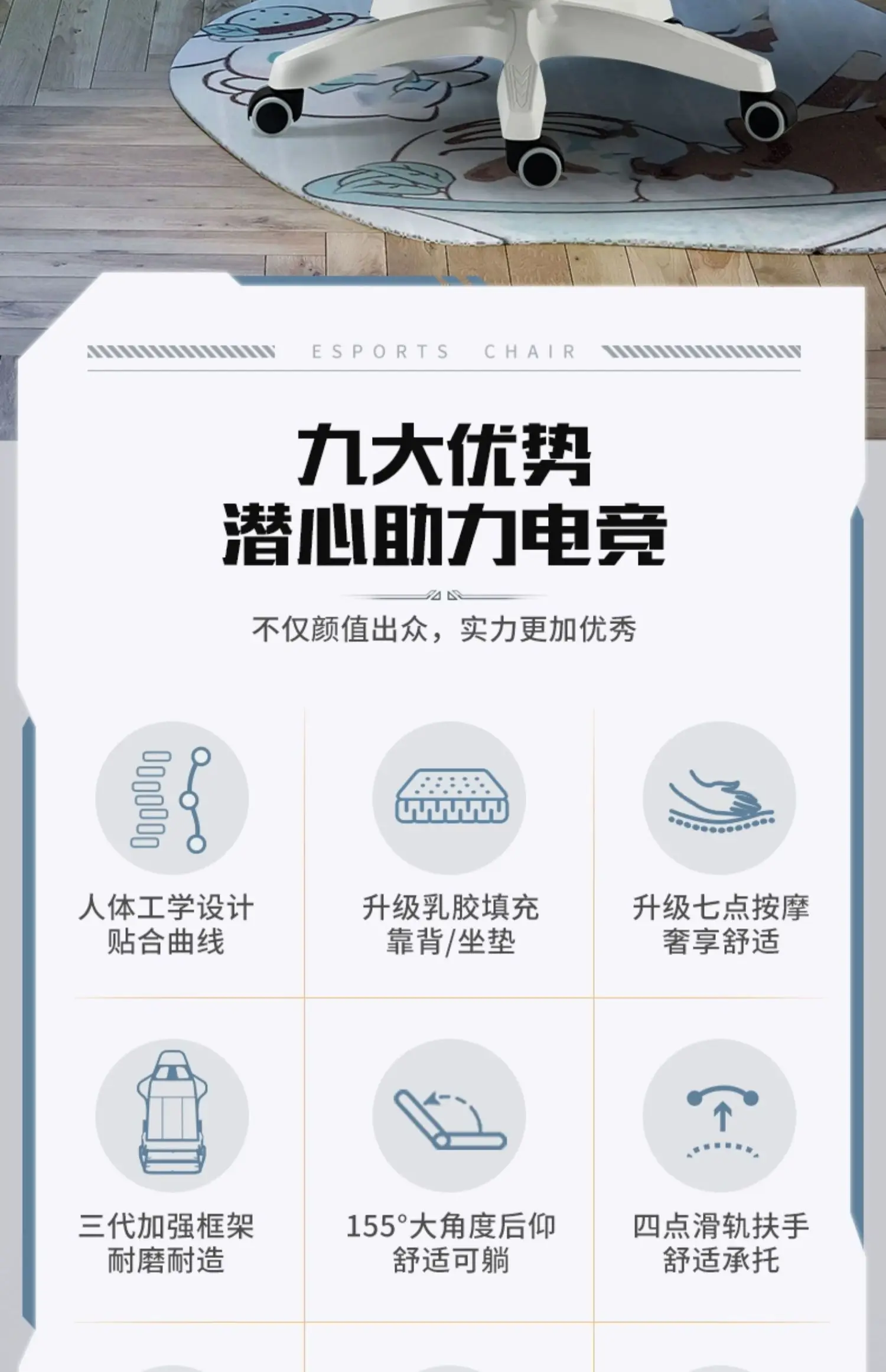 Blue Footrest Office Chair Ergonomic Pillow Aesthetic Kawaii Gaming Chair Luxury Girls Comfortable Sillas De Oficina Furniture Blue Footrest Office Chair Ergonomic Pillow Aesthetic Kawaii Gaming Chair Luxury Girls Comfortable Sillas De Oficina Furniture