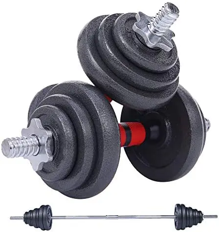 

Adjustable Dumbbells, Barbell Weight Set, Dumbbell Set, Weights Adjustable 22/33/44/66/105 Lbs Home Gym 2 in 1, Anti-Slip Handle