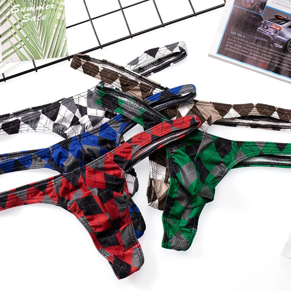Men Breathable Comfort Plaid Bikini Convex Pouch Underpants Thong Low-Rise Underwear Briefs Panties New Мужские Трусы
Men Breathable Comfort Plaid Bikini Convex Pouch Underpants Thong Low-Rise Underwear Briefs Panties New Мужские Трусы