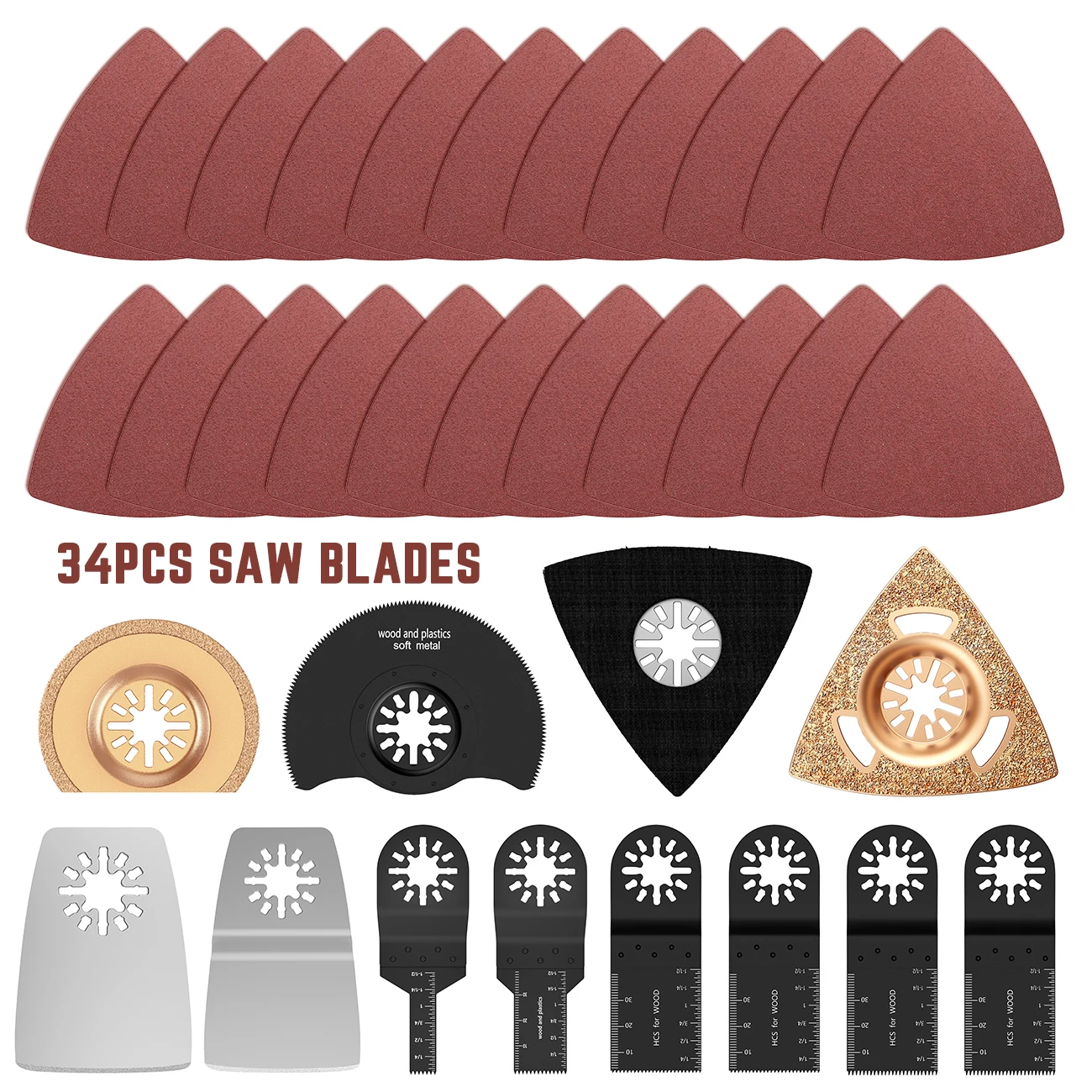 34 Pcs Oscillating Multi Tool Saw Blades For Renovator Power Tools For Metal Wood Plastic Cutting Electric Tools Accessories
34 Pcs Oscillating Multi Tool Saw Blades For Renovator Power Tools For Metal Wood Plastic Cutting Electric Tools Accessories