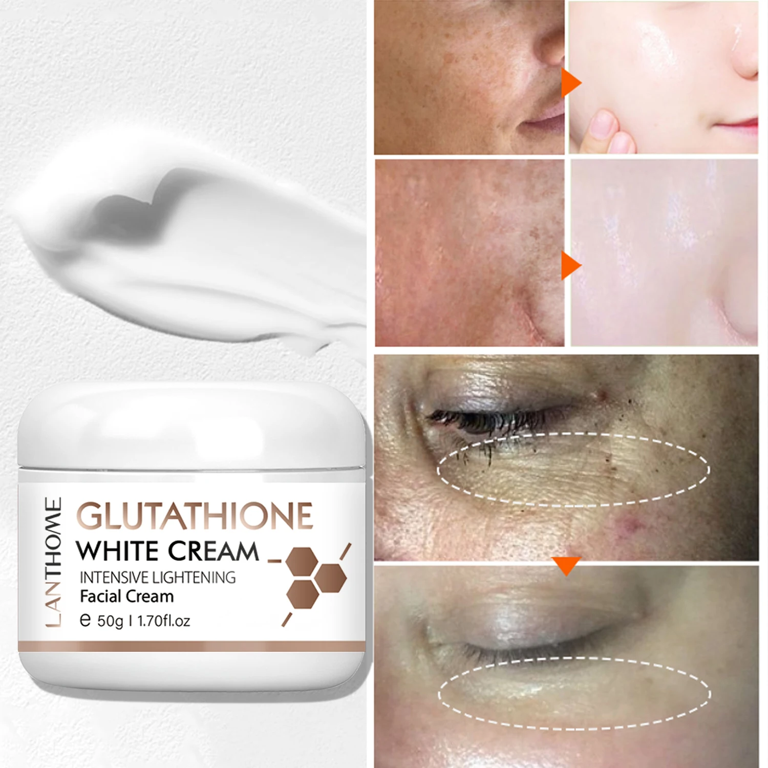 Glutathione Whitening Cream Moisturizing Korean Facial And Body Lotion Reduce Melanin Wrinkles Dark Spot Remover Skin Care Cream
Glutathione Whitening Cream Moisturizing Korean Facial And Body Lotion Reduce Melanin Wrinkles Dark Spot Remover Skin Care Cream