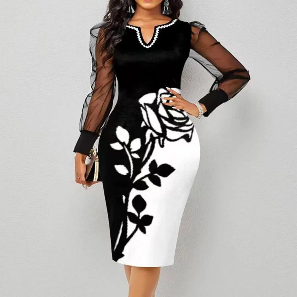 Women Printed Dress V-neck Women Dress Stunning Floral Mesh Patchwork V-neck Prom Party Dress Slim Fit High Waist for Women's
Women Printed Dress V-neck Women Dress Stunning Floral Mesh Patchwork V-neck Prom Party Dress Slim Fit High Waist for Women's