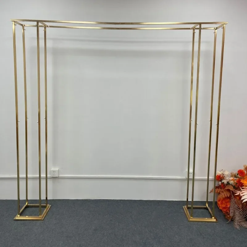 

2M Wedding Large Shiny Gold-plated Metal Stand Rectangle Square Frame Wedding Flower Support Rack Backdrop Balloon Decoration