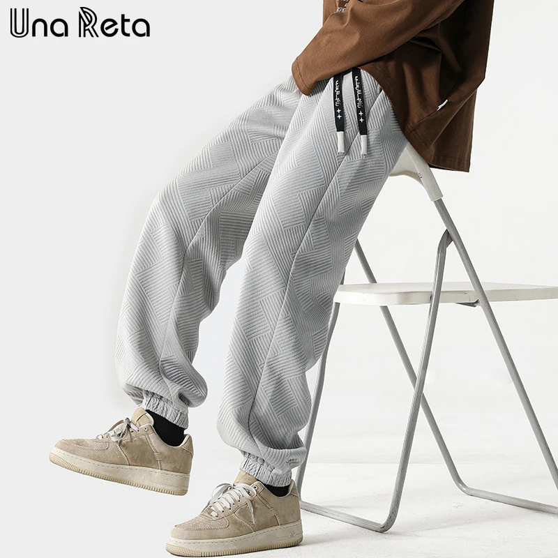 

Una Reta Casual Man Pants Hip Hop Pants Men Harajuku Sweatpants Fashion Solid Color Elastic Waistline Sweatpants Couple Trousers