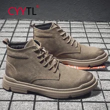 

CYYTL Fashion Casual Men's Short Boots Leather Waterproof Outdoor Hiking Comfortable Non Slip Shoes Walking Ankle Work Booties