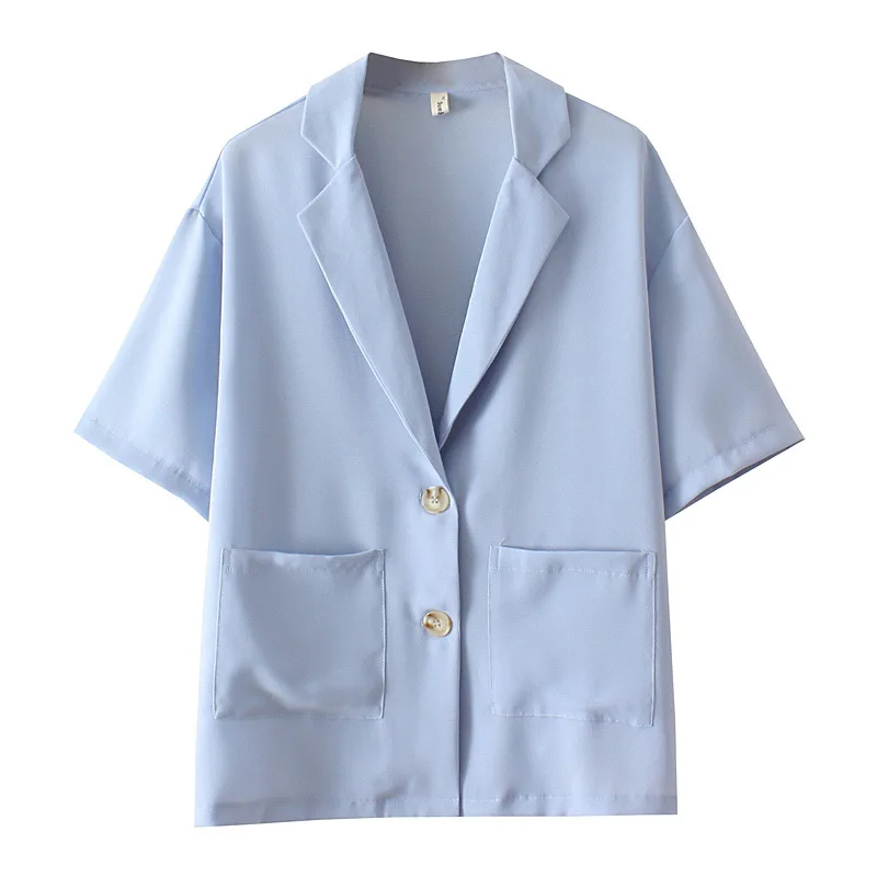 Plus Size Blazer Women Clothing Short Sleeve Polyester Tailored Collar Casual Pockets Solid LOOSE Summer Temperament Suit
Plus Size Blazer Women Clothing Short Sleeve Polyester Tailored Collar Casual Pockets Solid LOOSE Summer Temperament Suit