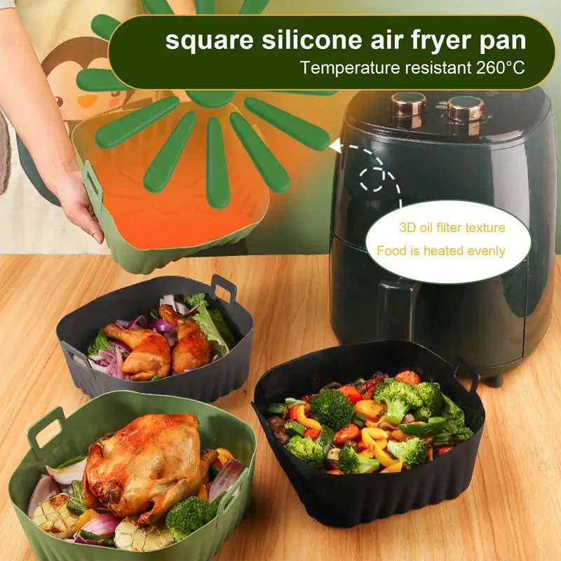 Air Fryer Reusable Pizza Fried Chicken Airfryer Basket Silicone Oven Baking Tray Non Stick Kitchen Liner Tray Grill Pan Gadgets
Air Fryer Reusable Pizza Fried Chicken Airfryer Basket Silicone Oven Baking Tray Non Stick Kitchen Liner Tray Grill Pan Gadgets