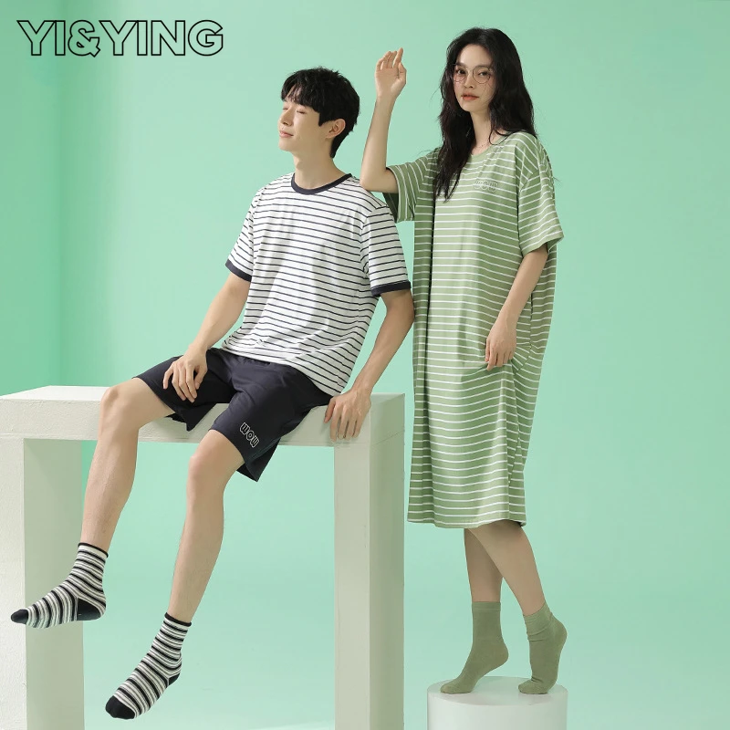 New Spring/Summer Couple Pajamas Short Sleeve Mid length Nightwear Cool Feeling Women's Pure Cotton Home Furnishing WAZC085
New Spring/Summer Couple Pajamas Short Sleeve Mid length Nightwear Cool Feeling Women's Pure Cotton Home Furnishing WAZC085