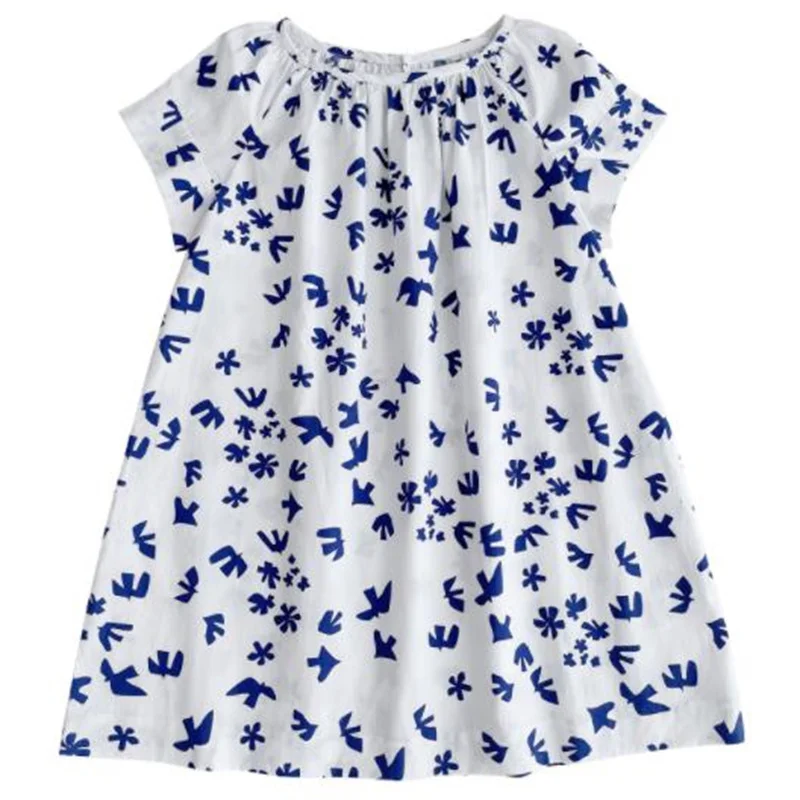 2022 spring and summer girls short-sleeved blue bird dress cute A-line printed casual dress
2022 spring and summer girls short-sleeved blue bird dress cute A-line printed casual dress