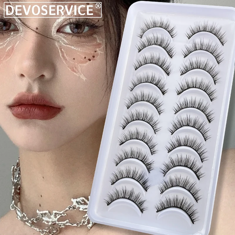 

DEVOSERVICE 10 Pairs 3D Mink Lashes Natural Dramatic False Eyelashes Makeup Long Fake Eyelash Extension Maquiagem Faux Cils