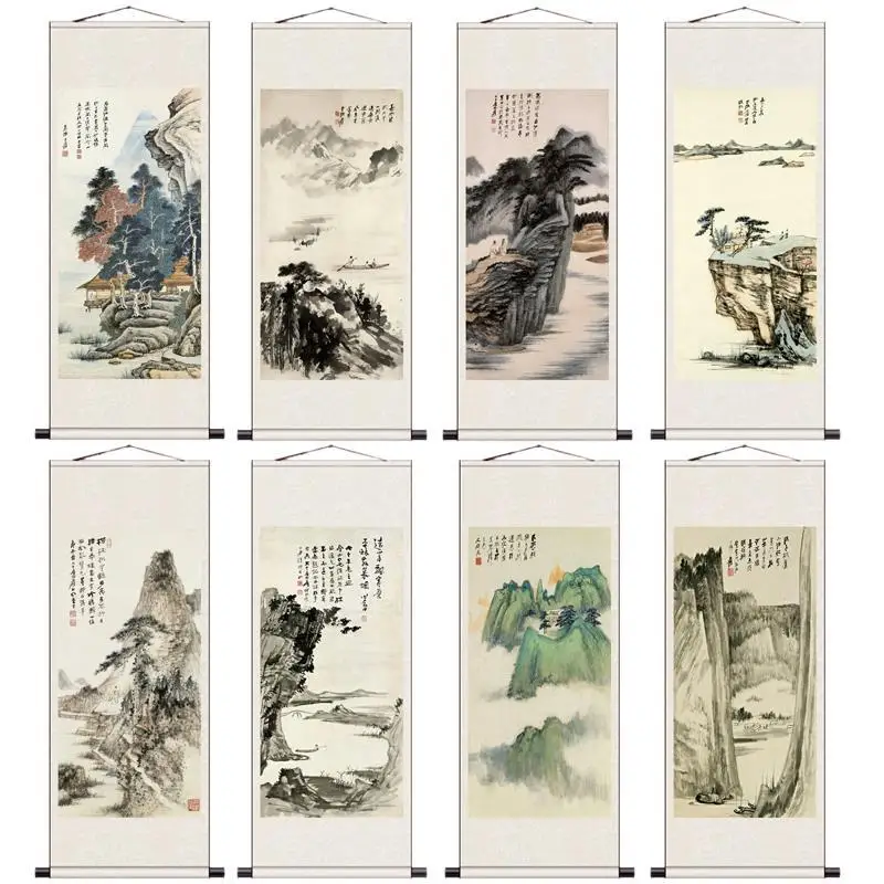 Traditional Chinese Landscape Scroll Wall Paintings Ink and Wash Picture for Living Room Bedroom Office Decor Hanging Wall Art
Traditional Chinese Landscape Scroll Wall Paintings Ink and Wash Picture for Living Room Bedroom Office Decor Hanging Wall Art
