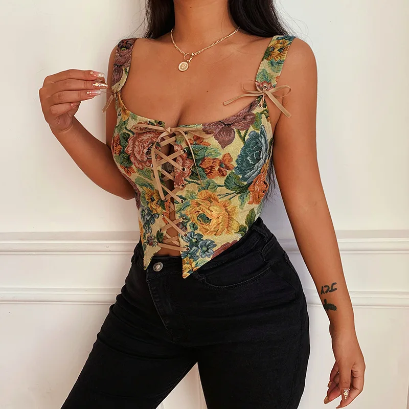Women Corset Tank Tops Sexy Vintage Zip Back Bow Tie Bustier Floral Push Up Bodycon Strappy Crop Tops Waist Cincher Shapewear
Women Corset Tank Tops Sexy Vintage Zip Back Bow Tie Bustier Floral Push Up Bodycon Strappy Crop Tops Waist Cincher Shapewear