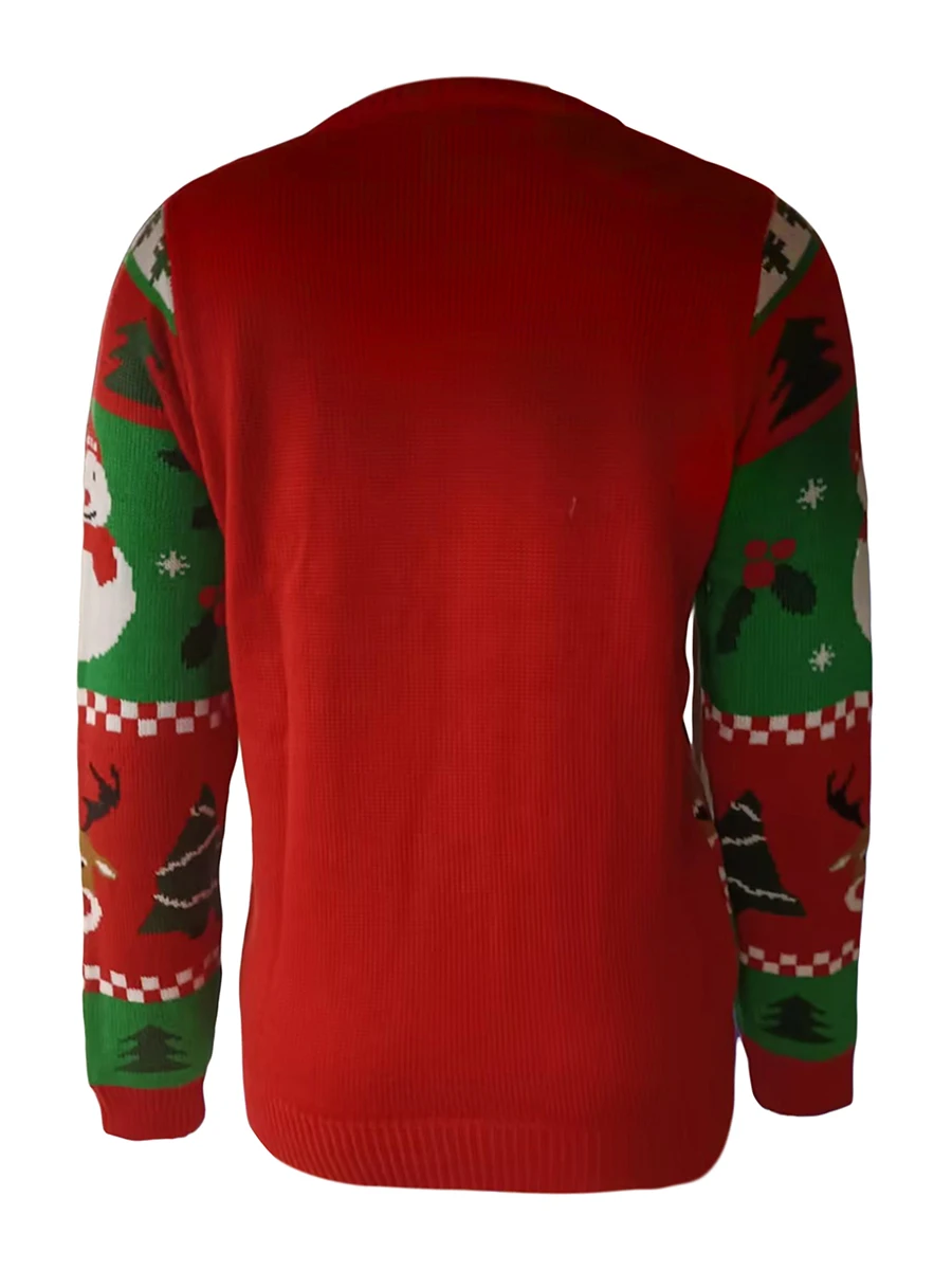 Women Christmas Knit Sweater Contrast Color Cartoon Snowman Elk Jacquard Long Sleeve Pullovers Crew Neck Jumpers
Women Christmas Knit Sweater Contrast Color Cartoon Snowman Elk Jacquard Long Sleeve Pullovers Crew Neck Jumpers