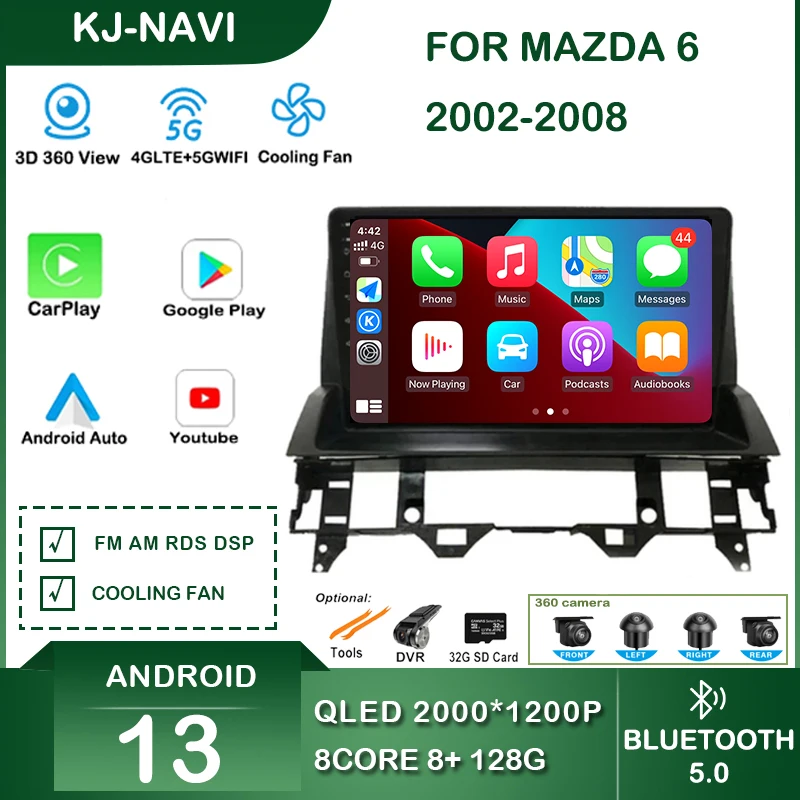 Автомобильный мультимедийный видеоплеер для Mazda 6 2002 - 2008 с радио, Bluetooth, GPS, Android 13
Автомобильный мультимедийный видеоплеер для Mazda 6 2002 - 2008 с радио, Bluetooth, GPS, Android 13