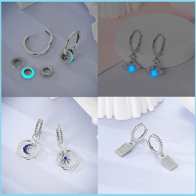 Boucles d'oreilles créoles en argent regardé 100% pour femme, or rose, coeur géométrique, pavé CZ, mariage, fiançailles, cadeau d'anniversaire, bijoux, 925 2