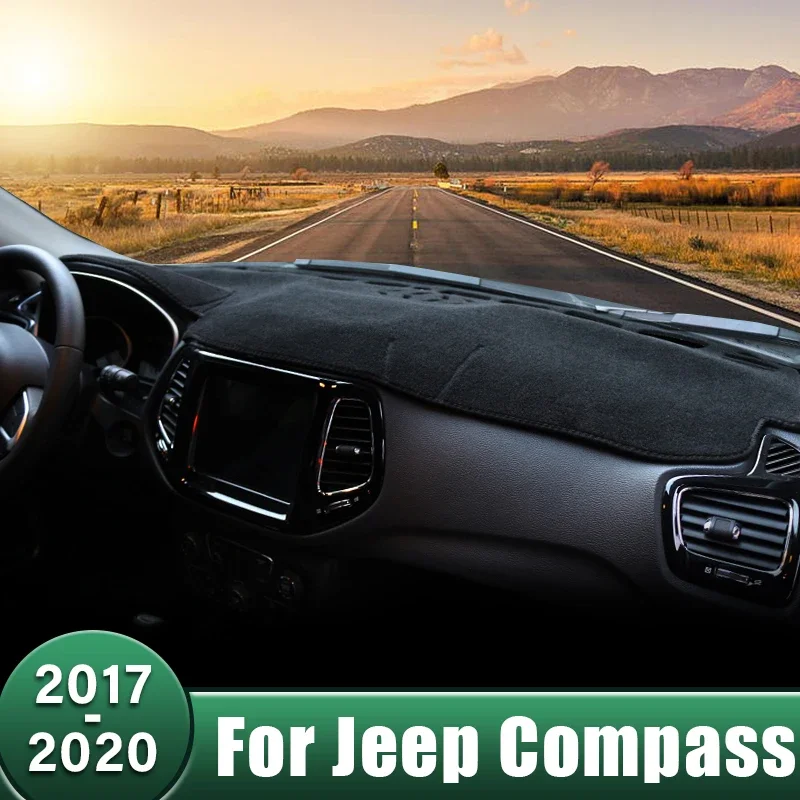 

Car Dashboard Cover Sun Shade Mat Avoid Light Pad Anti-UV Case Non-Slip Protective Carpets For Jeep Compass 2017 2018 2019 2020