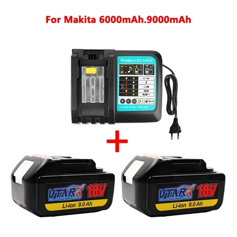 

WIth Charger BL1860 Rechargeable Battery 18 V 6-9mAh Lithium Ion for Makita 18v Battery 6ah BL1840 BL1850 BL1830 BL1860B LXT400