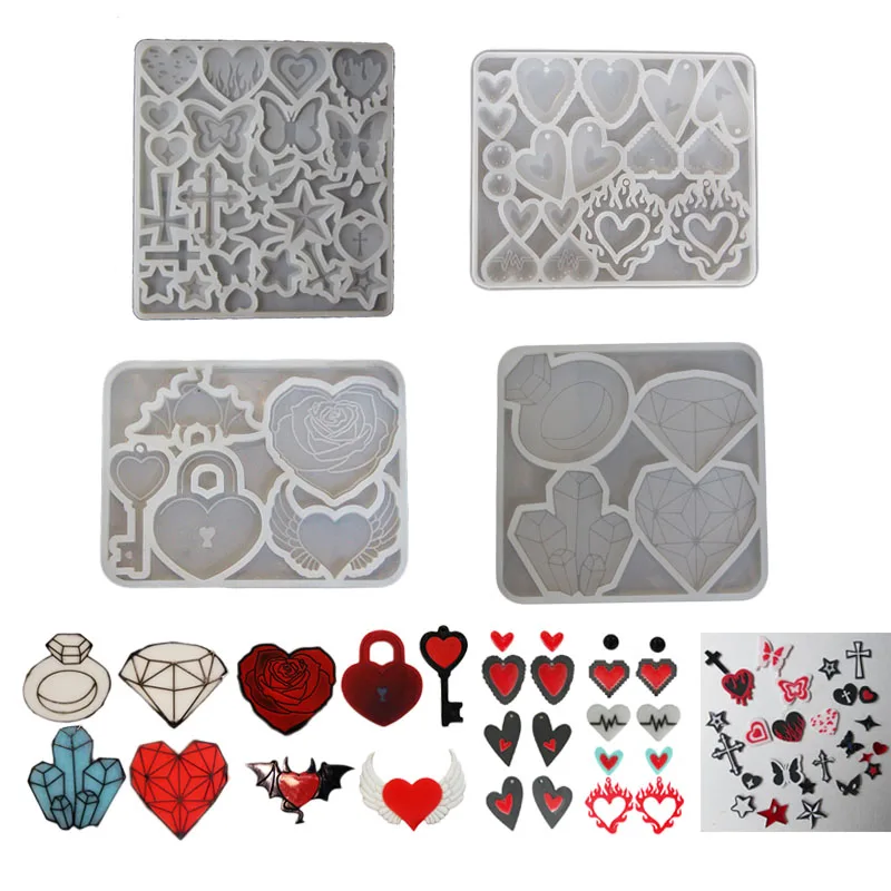 DIY Love Heart Cross Silicone Resin Mold Shaker Mold Filling Pendant Mould Jewelry Tools
DIY Love Heart Cross Silicone Resin Mold Shaker Mold Filling Pendant Mould Jewelry Tools
