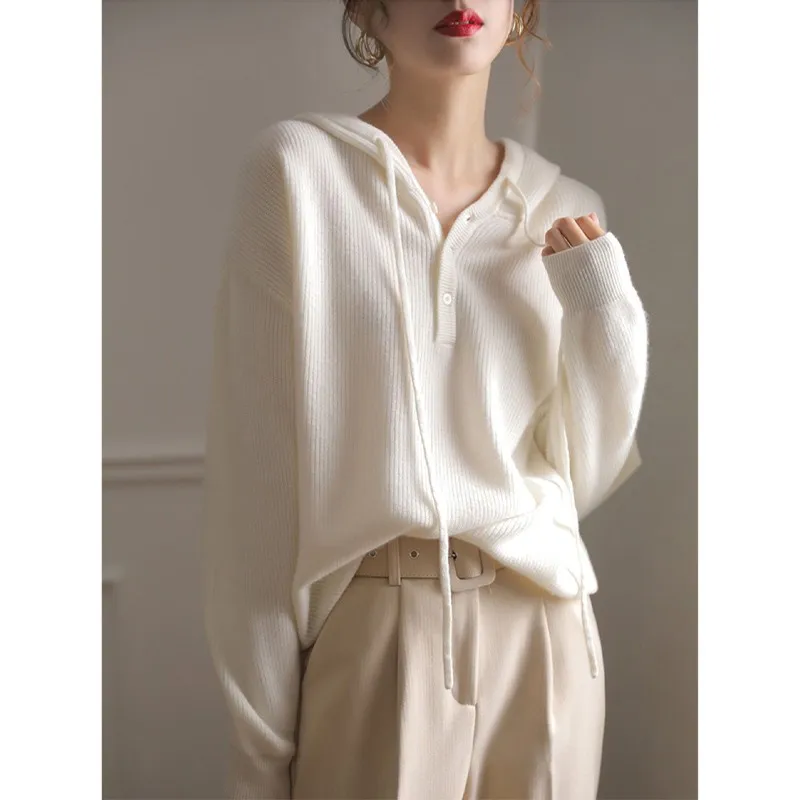 Hooded Women Solid Draw String Autumn Knitted Thin Tender Sweater New Arrival All-match Streetwear Mujer Basic Top
Hooded Women Solid Draw String Autumn Knitted Thin Tender Sweater New Arrival All-match Streetwear Mujer Basic Top