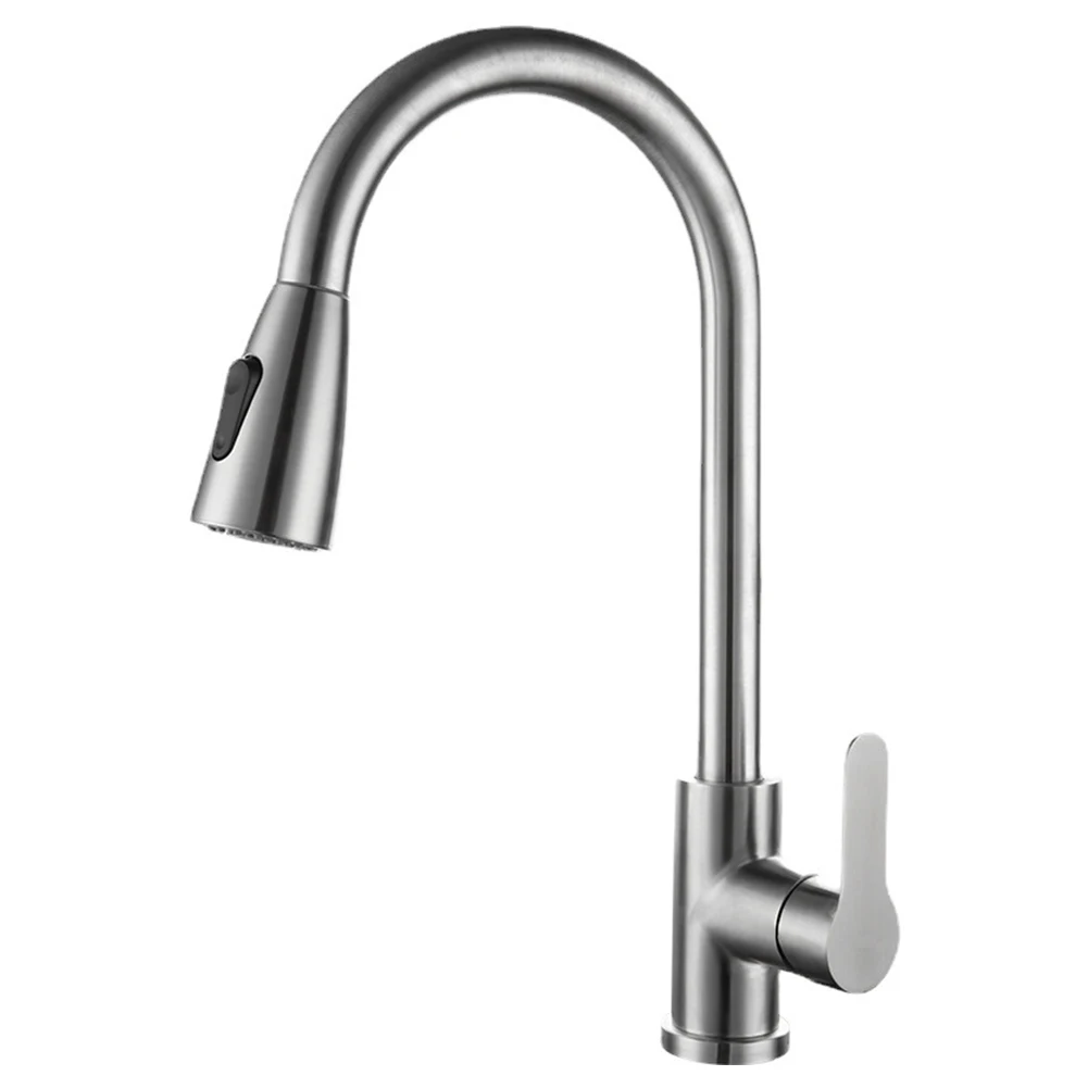 

Water Tap Faucet Kitchen Faucet Pull-out Faucet 304 Faucets 2 Modes Nozzle Flexible Pull Out Hot Cold Water Mixer