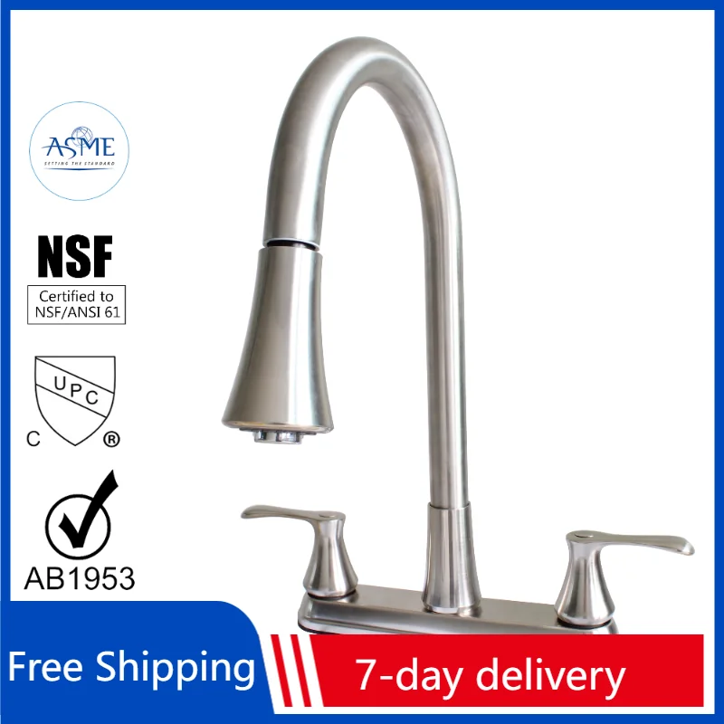 Hybrid Metal Kitchen Sink Faucet 28mm Spout with Pull Down Spray Brushed Nickel Kitchen Sink Faucet Fixture
Hybrid Metal Kitchen Sink Faucet 28mm Spout with Pull Down Spray Brushed Nickel Kitchen Sink Faucet Fixture