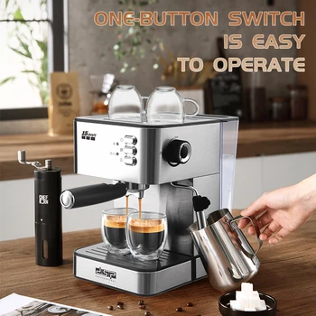 가정용 반자동 이탈리아 커피 머신, 밀크 폼 머신, 간편한 작동, 올인원 소형 전기 에스프레소 커피 메이커