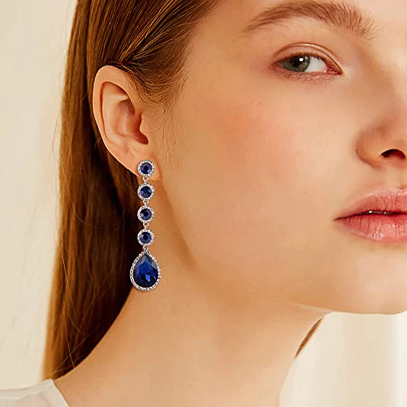 CAOSHI Temperament Dangle Earrings Female Ceremony Party Accessories with Shinning Blue Crystal Fashion Jewelry for Engagement
CAOSHI Temperament Dangle Earrings Female Ceremony Party Accessories with Shinning Blue Crystal Fashion Jewelry for Engagement