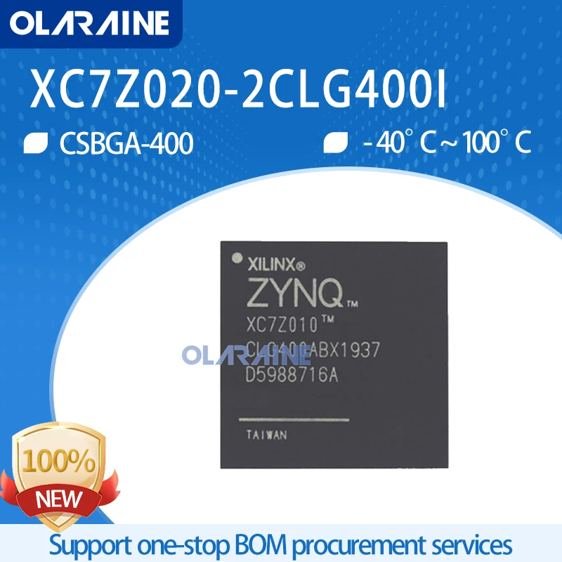 

XC7Z020-2CLG400I CSBGA-400 SMD ARM Cortex A9 2 Core 766 MHz 2 x 32 kB 85000 LE 13300 ALM 4.9 Mbit 125 I/O 6650 LAB