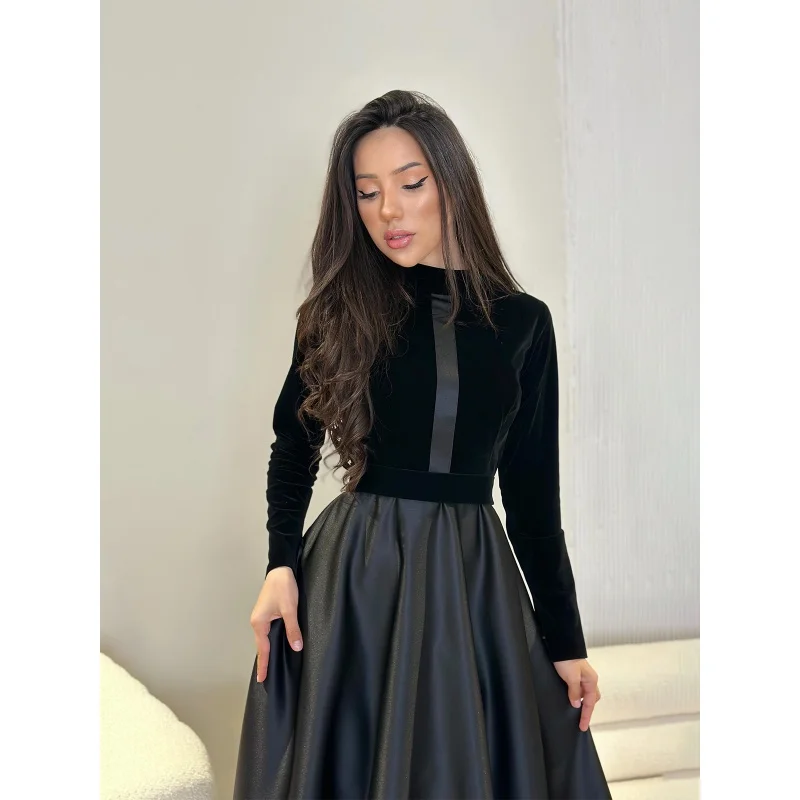 New Gold Velvet Slimming Abdomen-Control Black round-Neck Long-Sleeved Dress Female Xed
New Gold Velvet Slimming Abdomen-Control Black round-Neck Long-Sleeved Dress Female Xed
