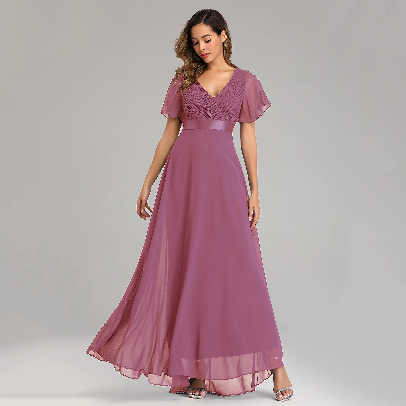 New Style Women V-Neck Chiffon Dress Wedding Evening Party Long Dress Elegant Party Red Dresses For Women, Plus Size 2 Mallzona Se60f950e111f4b438e7c82a3b056dc4fJ New Style Women V-Neck Chiffon Dress Wedding Evening Party Long Dress Elegant Party Red Dresses For Women, Plus Size Mallzona