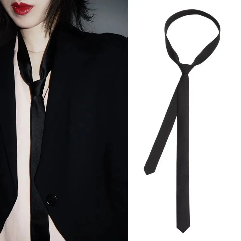 

3cm Satin Super Slim Tie New Women Man Fashion Skinny Narrow Necktie Classic Wedding Party Elegant Black Neck Tie