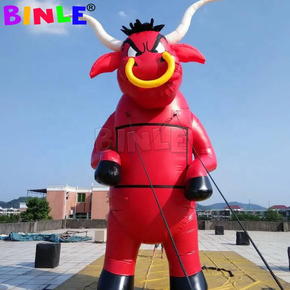 

New Outdoor Decoration Red Color Giant Inflatable Bull Inflatable Cartoon Model For Advertising