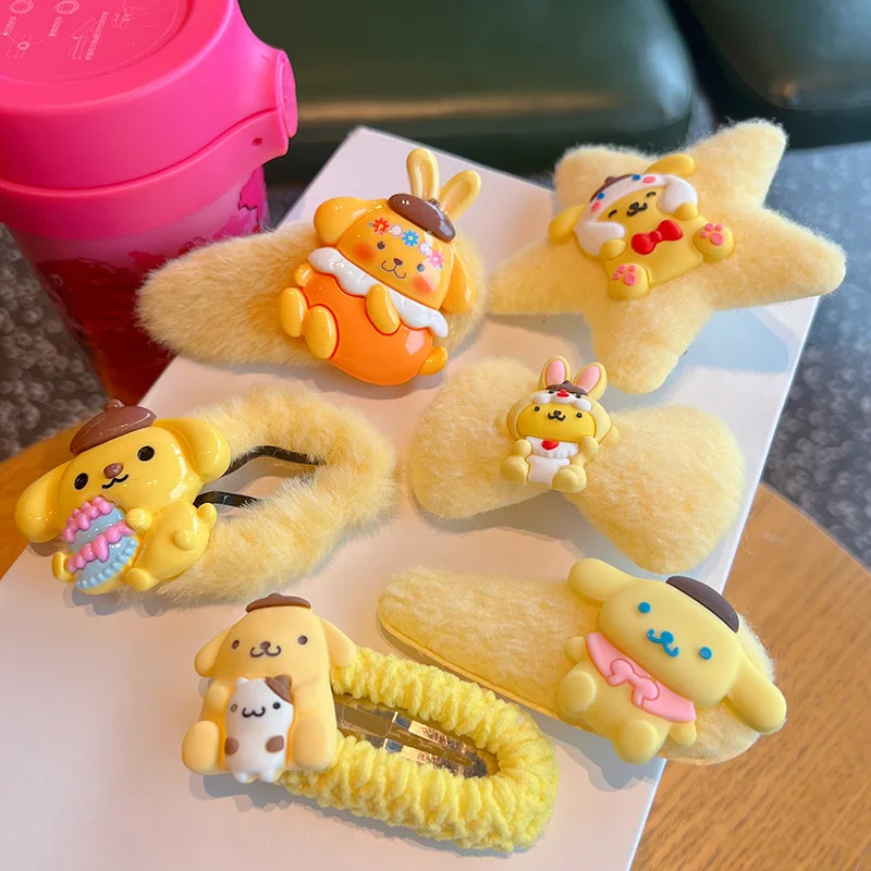 Cartoon Sanrio Pompompurin Yellow Plush Hairpin Bow Knot Bb Clip Cute Giris Bangs Clip Hair Accessories Hairpin Decoration Gifts
Cartoon Sanrio Pompompurin Yellow Plush Hairpin Bow Knot Bb Clip Cute Giris Bangs Clip Hair Accessories Hairpin Decoration Gifts