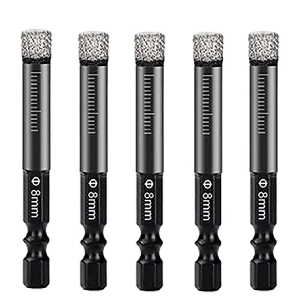 5pcs Vaccum Brazed Diamonds Dry Drill Bit Holes Saw Cutter Hex Handle For Marble Granite Vitrified Tile Glass Holes Opener 6/8mm
5pcs Vaccum Brazed Diamonds Dry Drill Bit Holes Saw Cutter Hex Handle For Marble Granite Vitrified Tile Glass Holes Opener 6/8mm